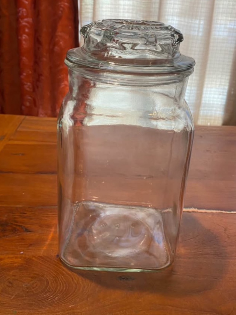 Square Apothecary Jar with Lid - Clear Glass